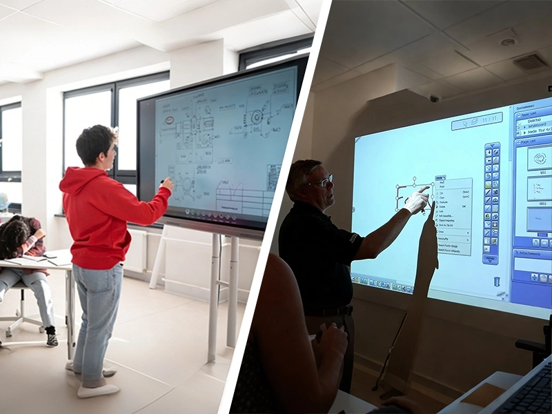 interactive whiteboard with projector vs no projector