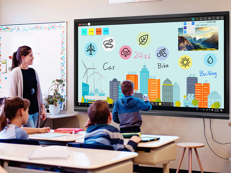 Qtenboard 65 75 86 inch 4k touch screen School classroom digital board interactive smartboard