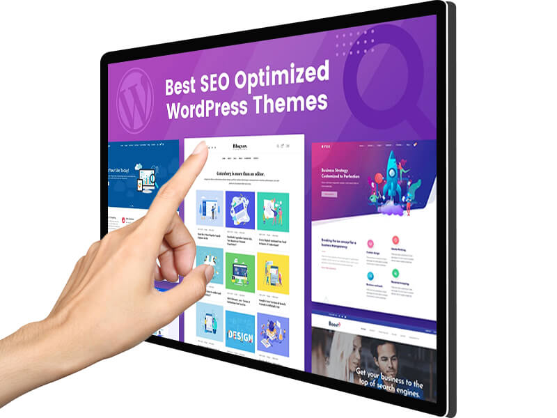Custom 49 inch Wall hanging Capacitive touch screen commercial digital signage display 4k LCD Interactive computer kiosk
