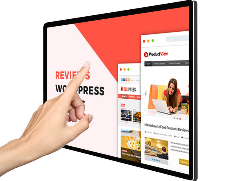 Custom 49 inch Wall hanging Capacitive touch screen commercial digital signage display 4k LCD Interactive computer kiosk