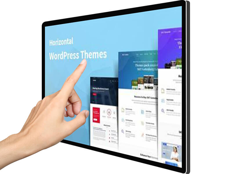 Custom 49 inch Wall hanging Capacitive touch screen commercial digital signage display 4k LCD Interactive computer kiosk