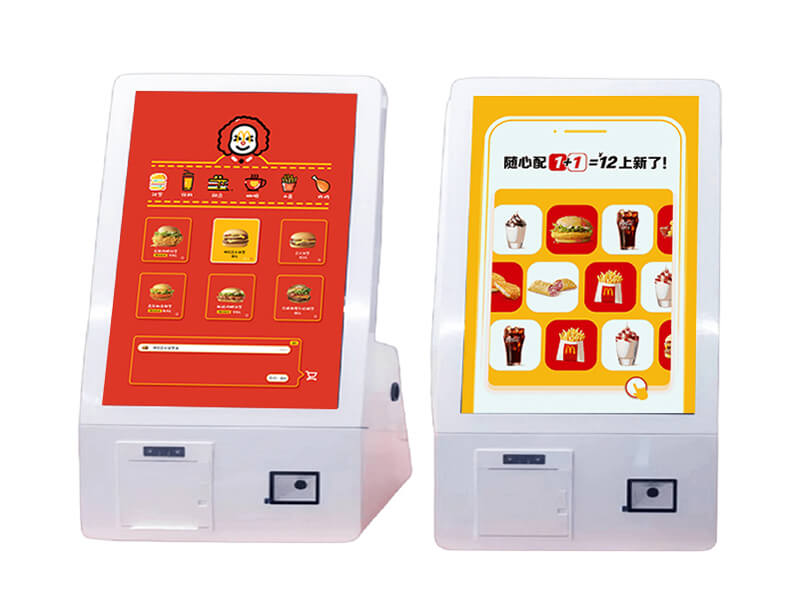 Desktop 27 Inch Self Service Kiosk Register Touch Screen Pos System Self Ordering Payment Kiosk food ordering machine