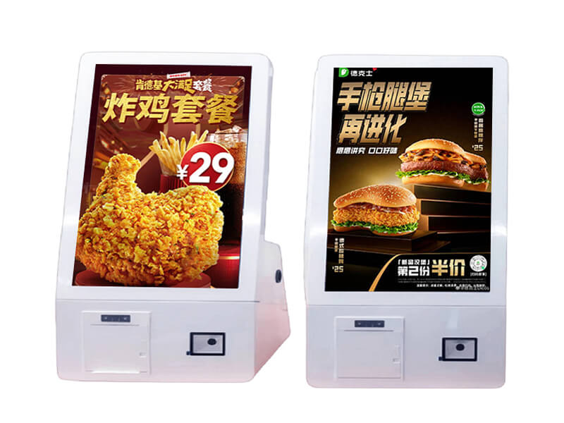 Desktop 27 Inch Self Service Kiosk Register Touch Screen Pos System Self Ordering Payment Kiosk food ordering machine