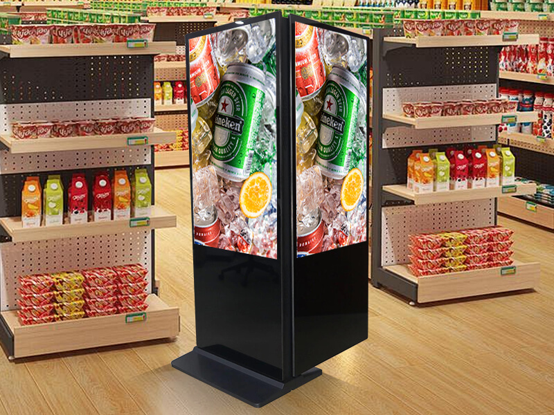 ​Indoor 55 Inch Ultra Slim Dual Screen Digital Signage Shop Display 4k LCD UHd Vertical Double Sided Advertising Screen