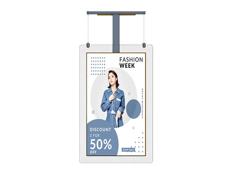 32 43 55 Inch Shopping Mall window Double Sided Advertising Video Player Lcd Transparent display Hanging Ceiling Digital Signage