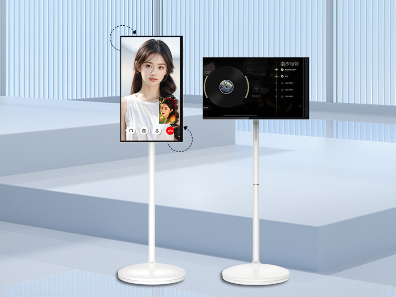 Lcd Display 21.5 24 27 32 Inch Stickme Android 13 Wireless Portable Tv, Rolling Monitor Stand Tv Follow By Me Smart Portable Tv On Wheels