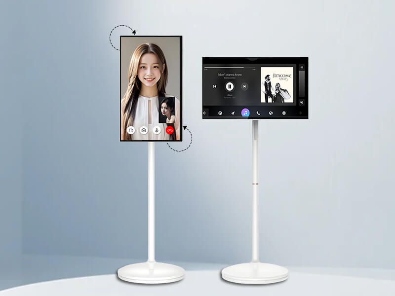 Lcd Display 21.5 24 27 32 Inch Stickme Android 13 Wireless Portable Tv, Rolling Monitor Stand Tv Follow By Me Smart Portable Tv On Wheels