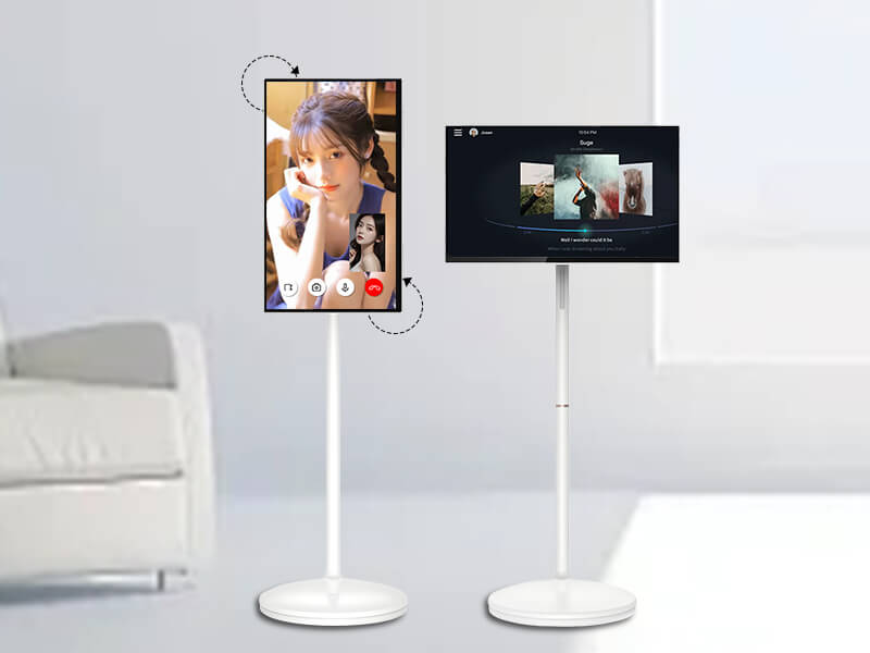 Lcd Display 21.5 24 27 32 Inch Stickme Android 13 Wireless Portable Tv, Rolling Monitor Stand Tv Follow By Me Smart Portable Tv On Wheels