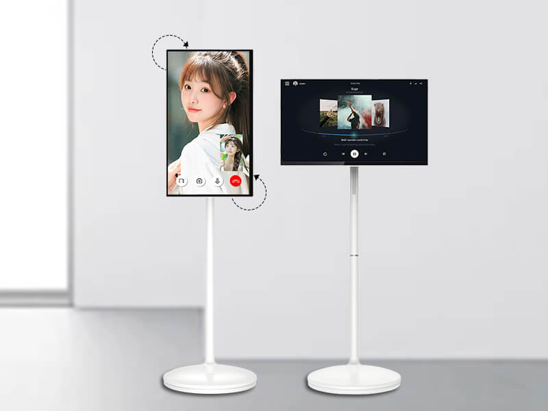 Lcd Display 21.5 24 27 32 Inch Stickme Android 13 Wireless Portable Tv, Rolling Monitor Stand Tv Follow By Me Smart Portable Tv On Wheels