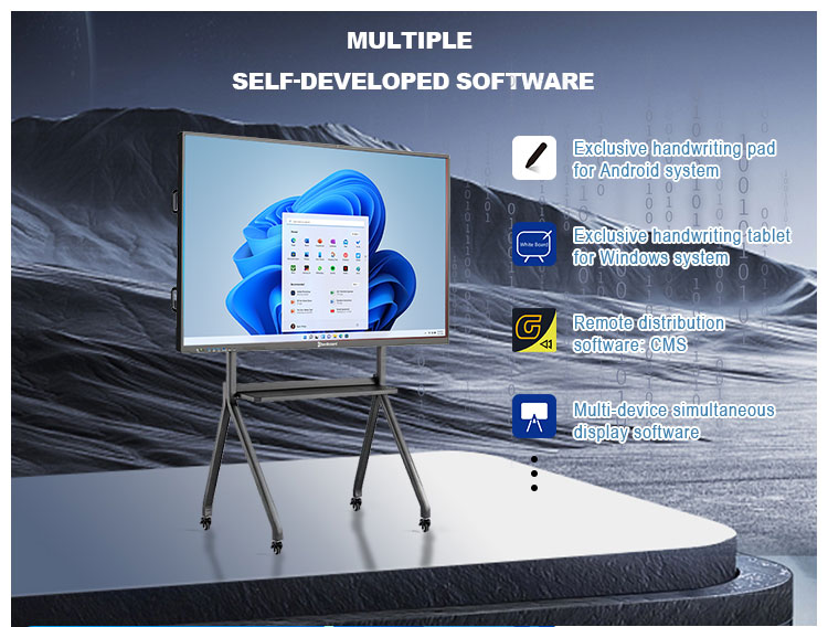 Qtenboard Interactive Boards 55 65 75 85 86 98 105 110 Inch 4K Display Multi Touch Class Teaching Digital Smart Whiteboard
