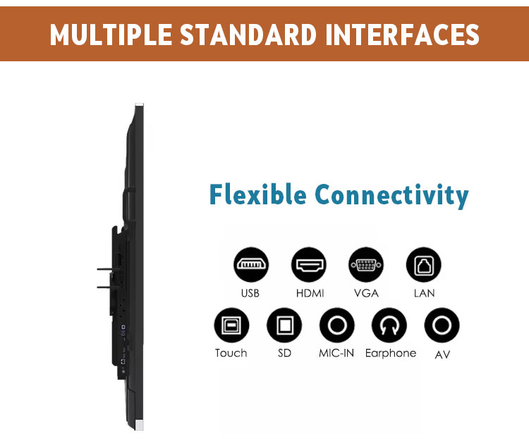 Qtenboard Interactive Drawing Board Touch Screen Smart Whiteboard Lcd Interactive Board for School and Meeting