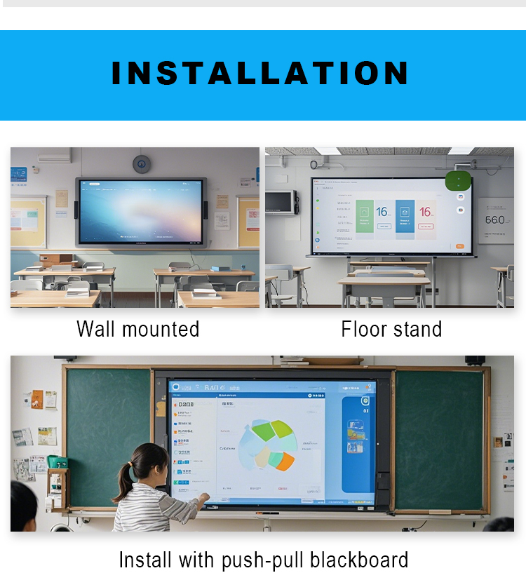 Qtenboard 65 75 86 Inch 4k Touch Screen School Classroom Digital Board Interactive Smartboard