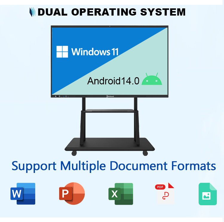 Qtenboard 65 Inch Wall Mounted School Interactive Digital Whiteboard for Online Teaching