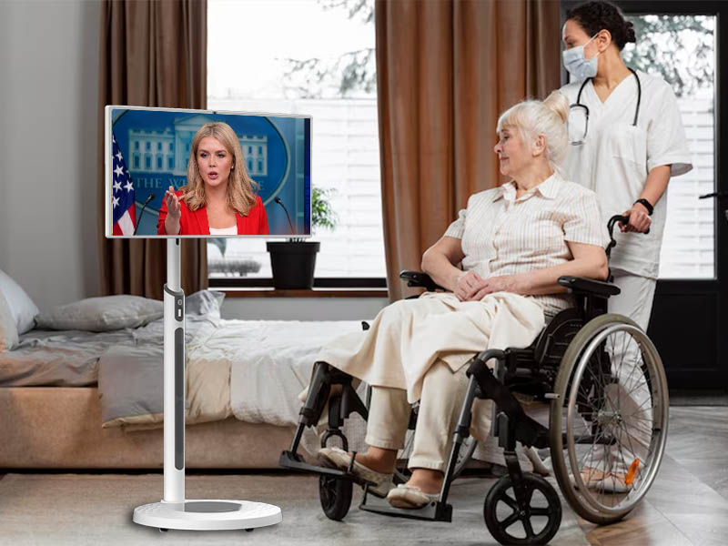 Qtenboard Shell Custom LOGO Standbyme Portable Tv on Wheels for Memory Care