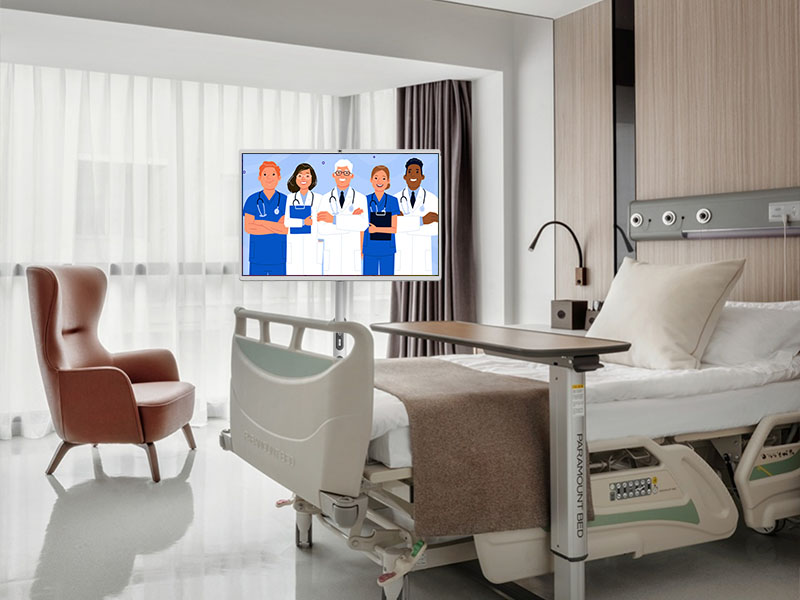Qtenboard Rolling TV Tablet Stand by Me TV for Memory Care near by Me