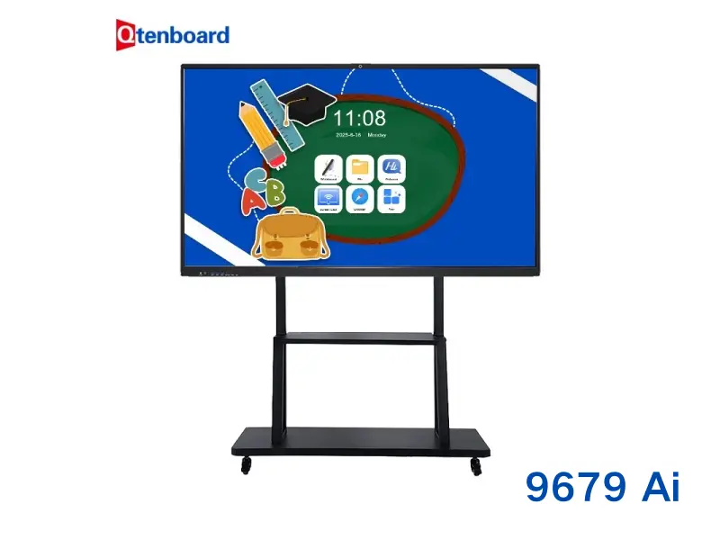 9679 Chip Interactive Whiteboard 65 75 86 Inch 20 Points Touch Anti-Glare Screen Android 14.0 Built-In Whiteboard Software with Classroom Management Ai Function