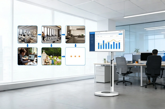 Qtenboard Stand by me TV: A Mobile Smart Screen Unlocking Diverse Life Scenarios