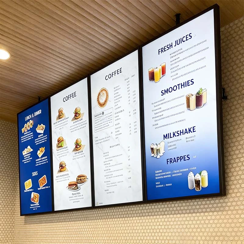 4k Digital Menu Display Android Wifi Wall Mount Lcd Digital Signage Display in China