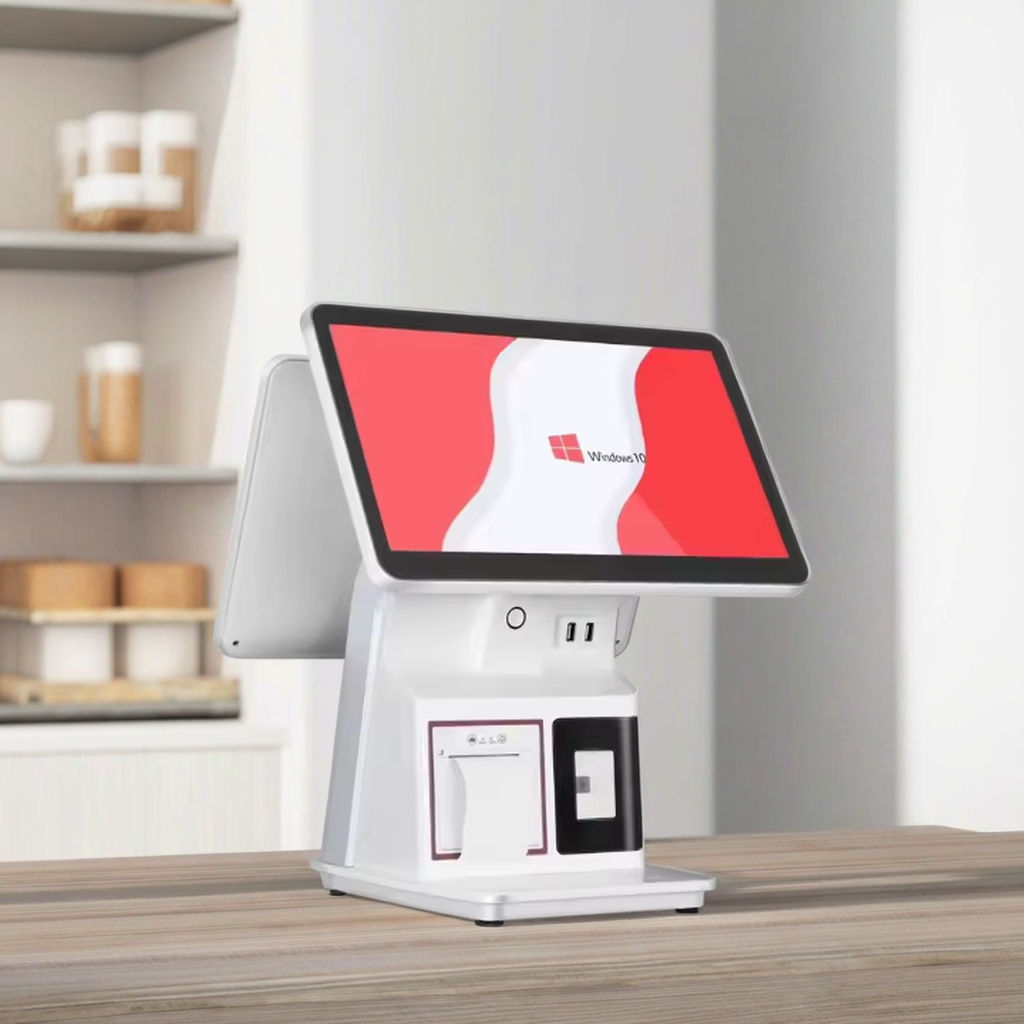 Cash Register System Self Check Out Kiosk Windows POS with Dual/Single Screen & Scanner Printer Support