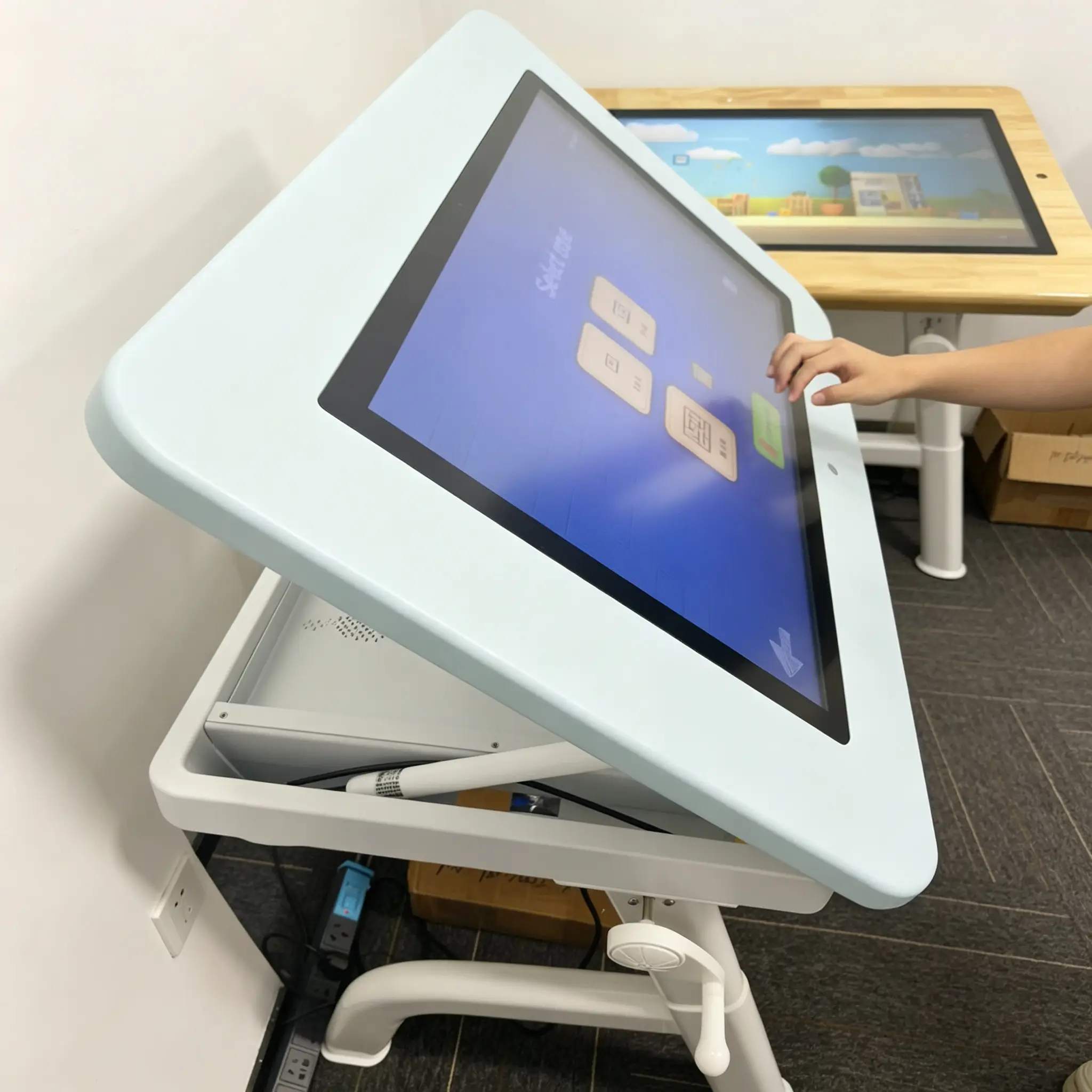 Kids Interactive Touch Learning Table Adjustable Height Android Touch Screen Game Table For Kindergarten Early Education Kids Interactive Touch Learning Table Adjustable Height Android Touch Screen Game Table For Kindergarten Early Education