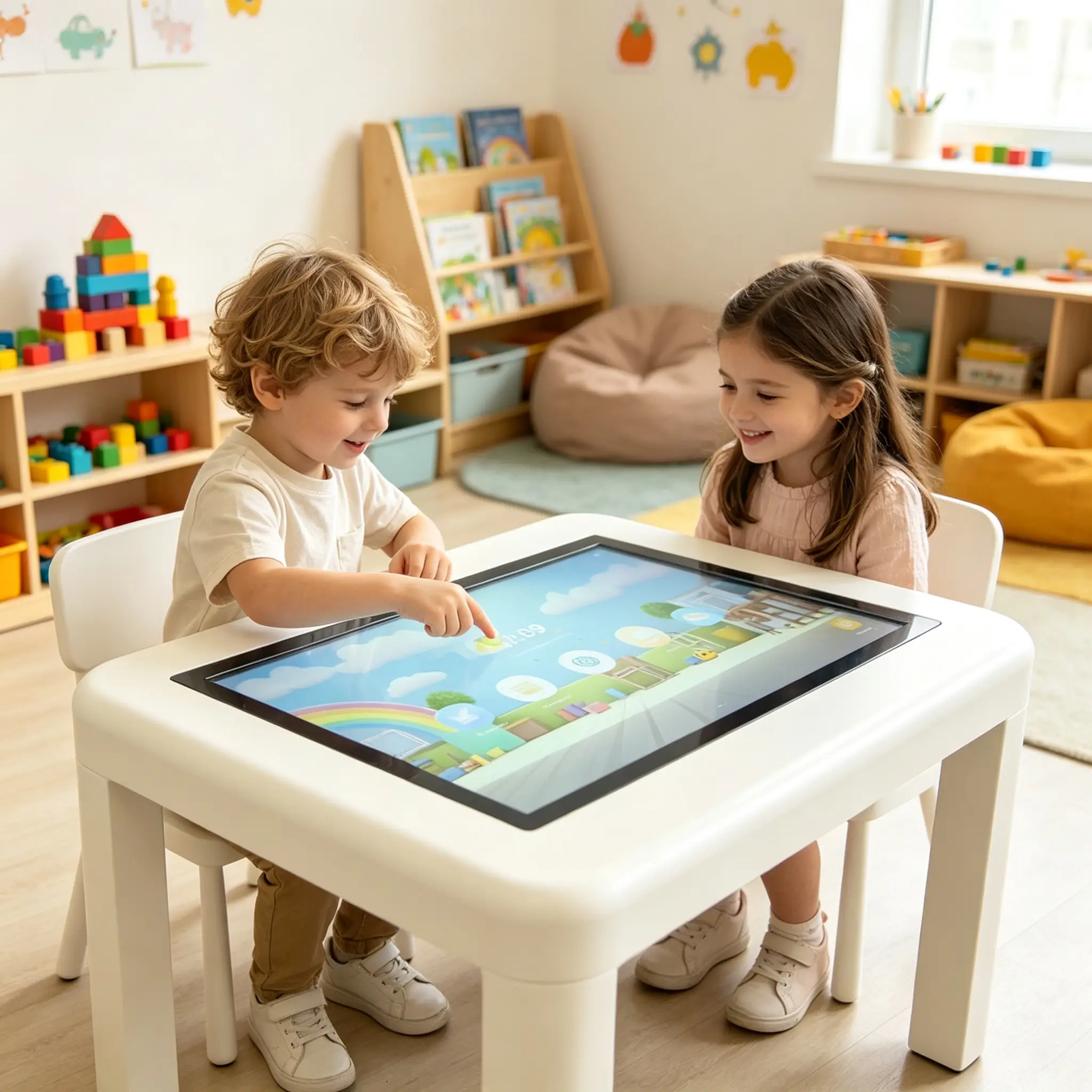 Horizontal Interactive Touch Table Multi‑User Capacitive Touch Screen Table Mobile Wheels ABS Housing Horizontal Interactive Touch Table Multi‑User Capacitive Touch Screen Table Mobile Wheels ABS Housing