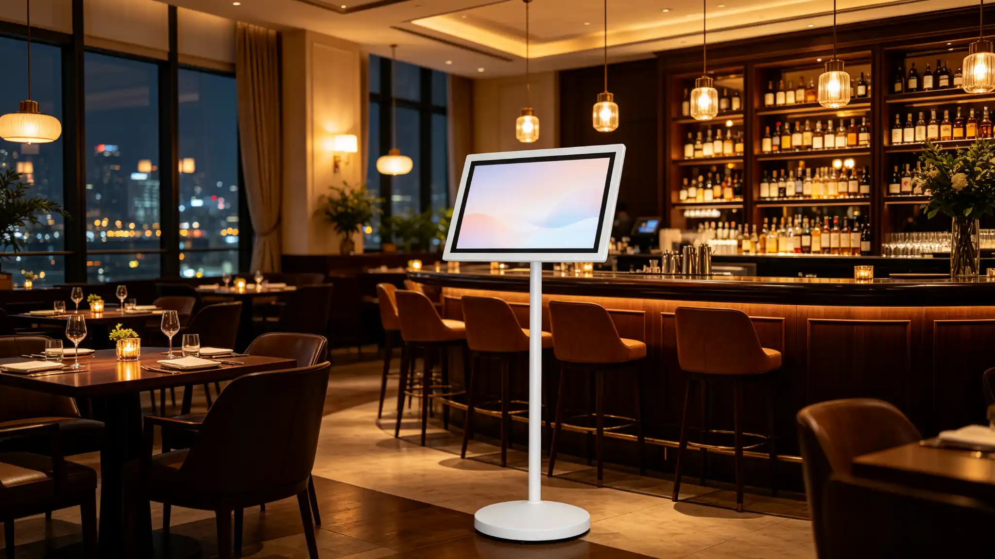 Portable Smart TV for Hotels Movable Touchscreen Display