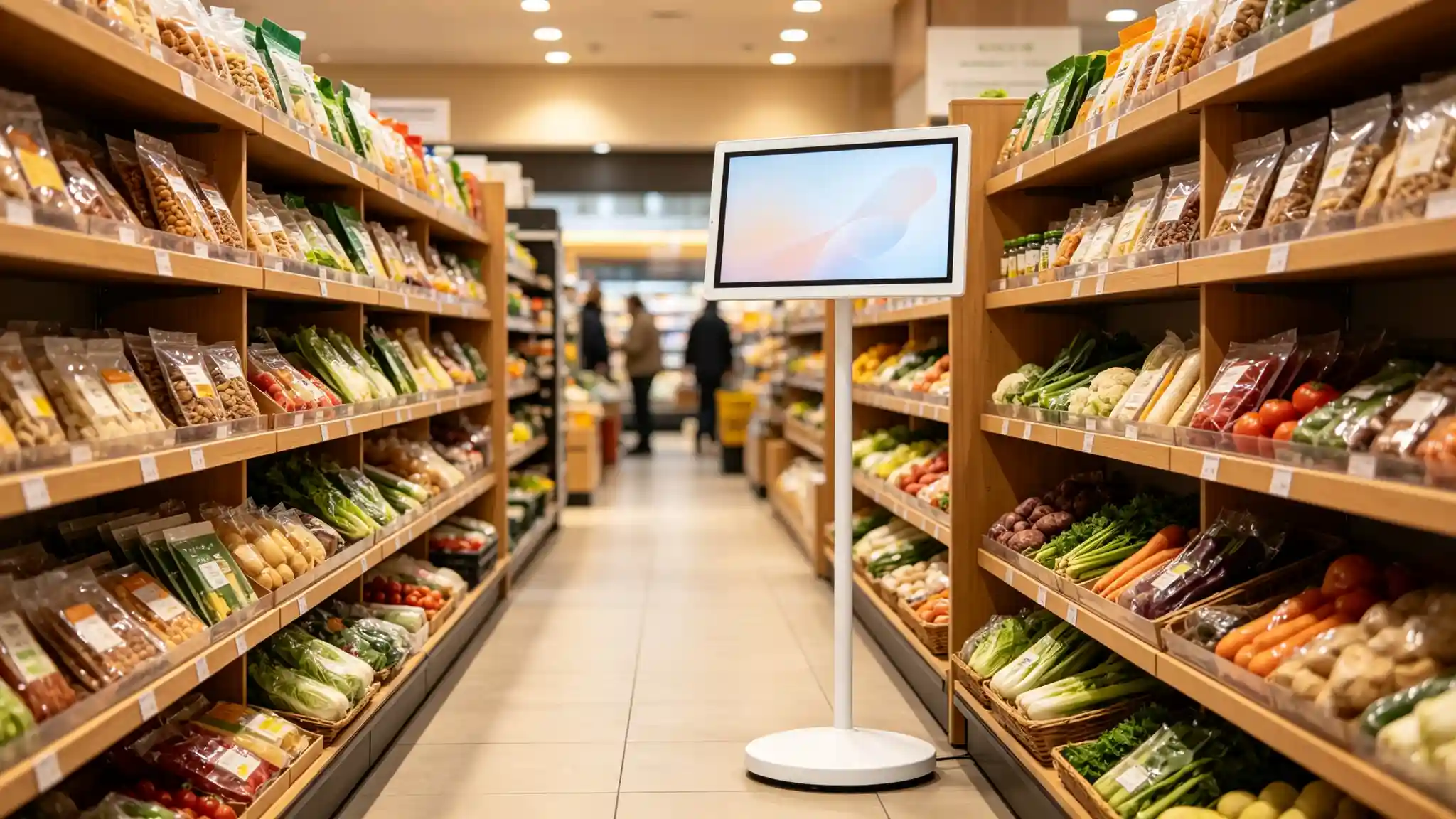 Portable Smart TV for Supermarkets Movable Digital Display