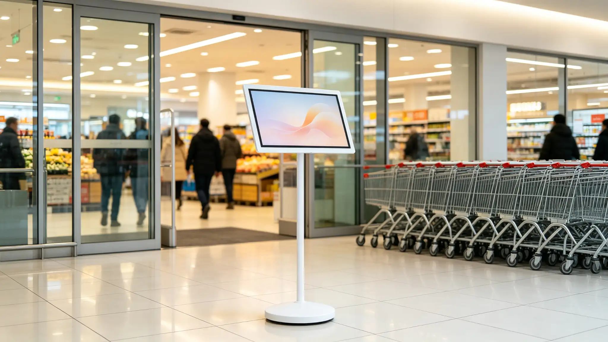 Portable Smart TV for Supermarkets Movable Digital Display