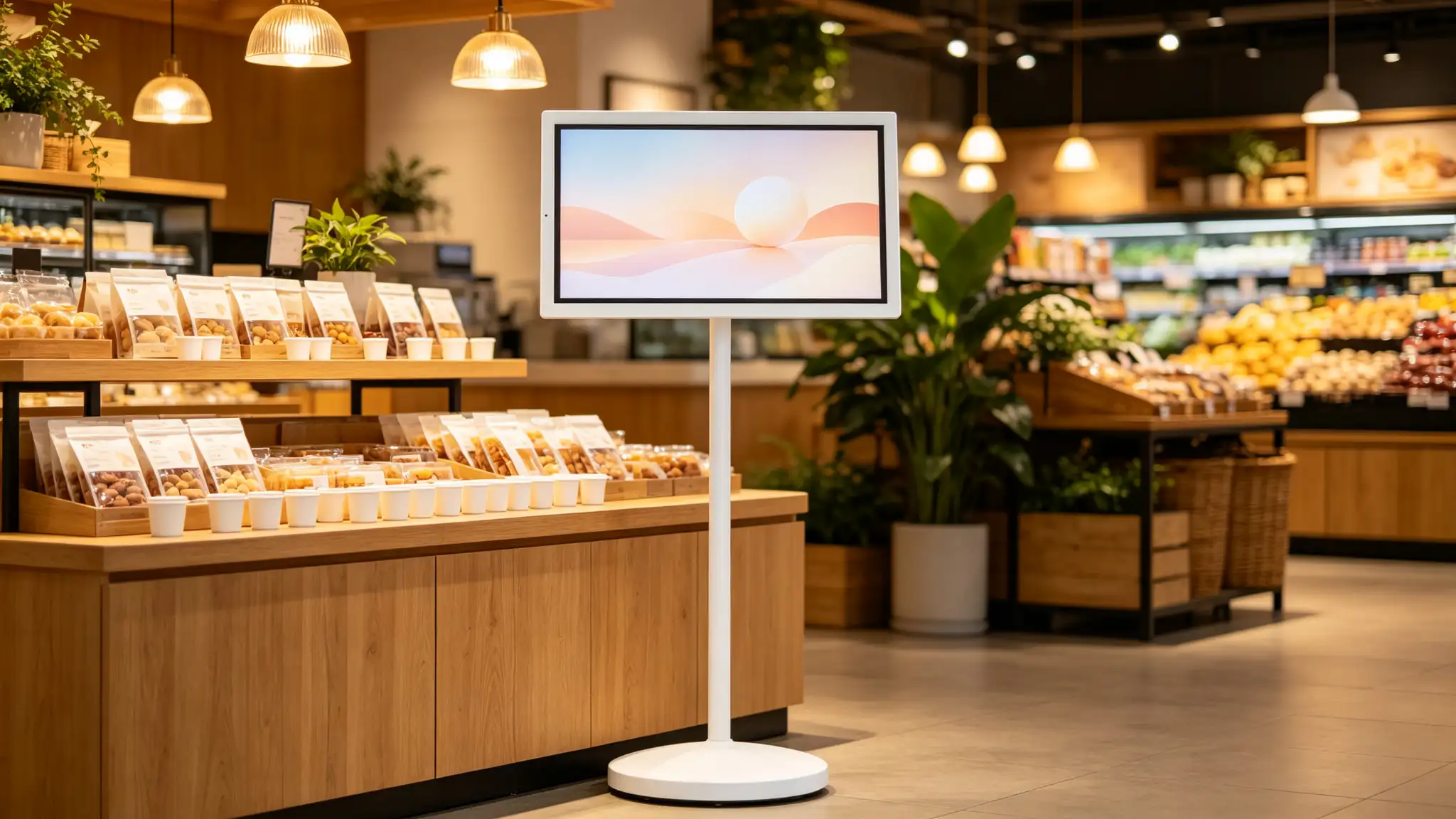 Portable Smart TV for Supermarkets Movable Digital Display
