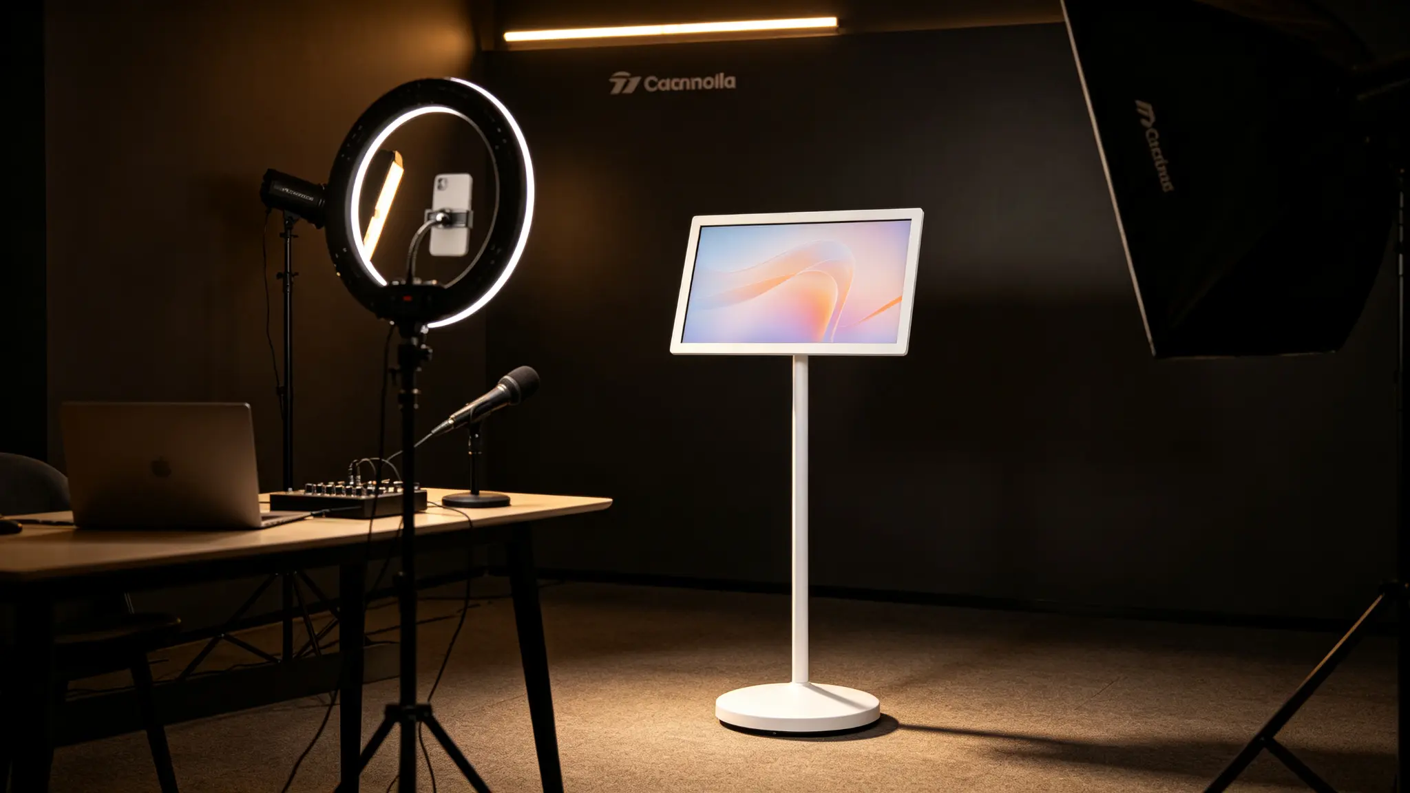 Portable Smart TV for Exhibitions Trade Show Display on Wheels