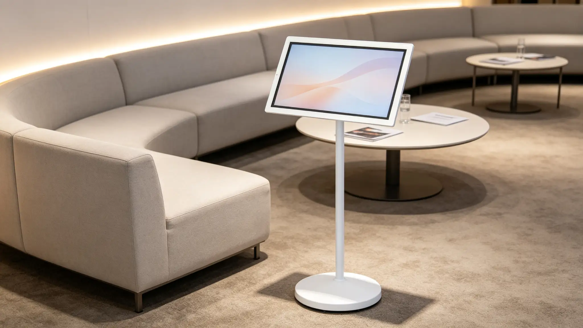 Portable Smart TV for Exhibitions Trade Show Display on Wheels