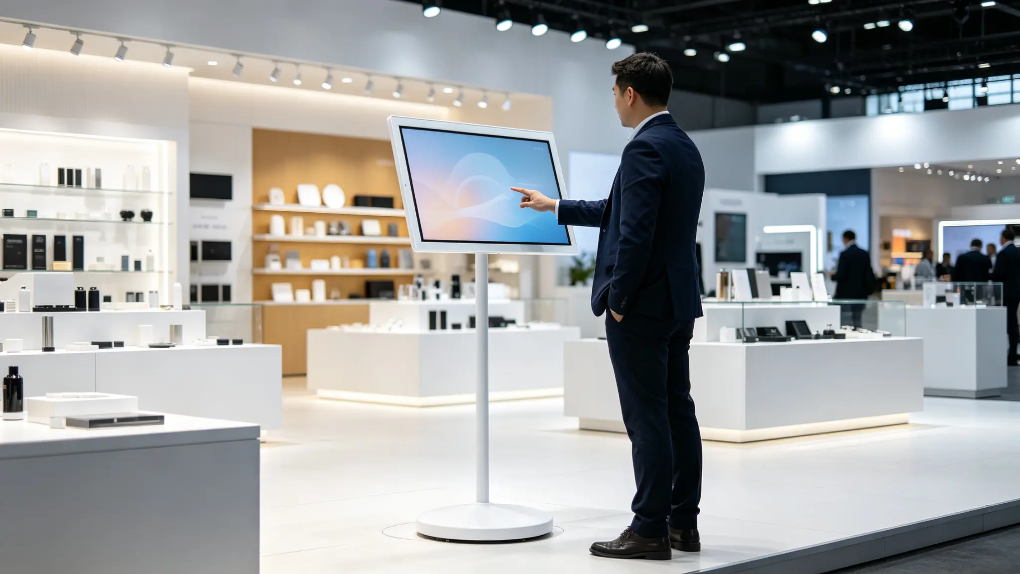 Portable Smart TV for Exhibitions Trade Show Display on Wheels