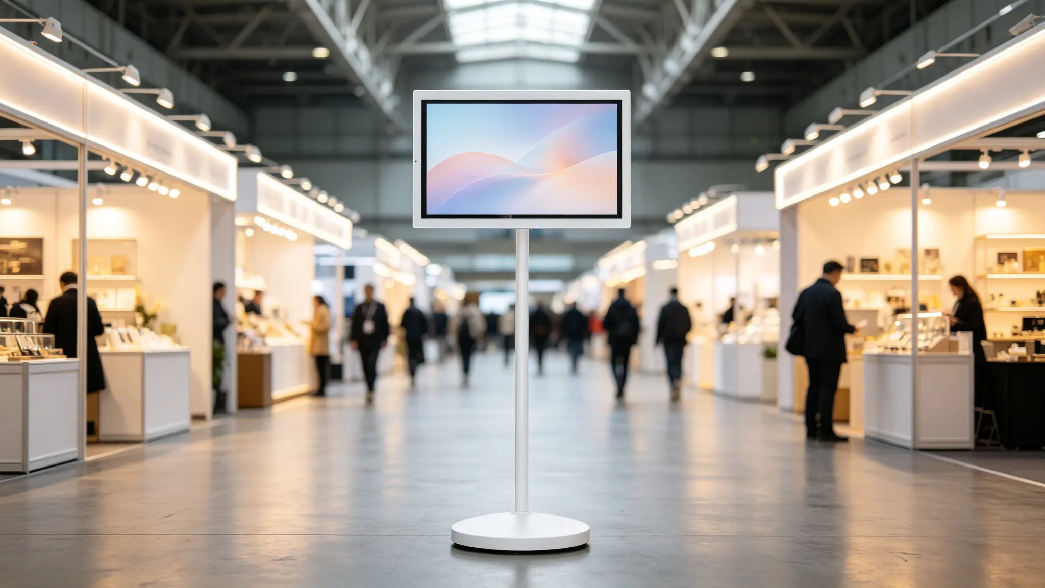 Portable Smart TV for Exhibitions Trade Show Display on Wheels