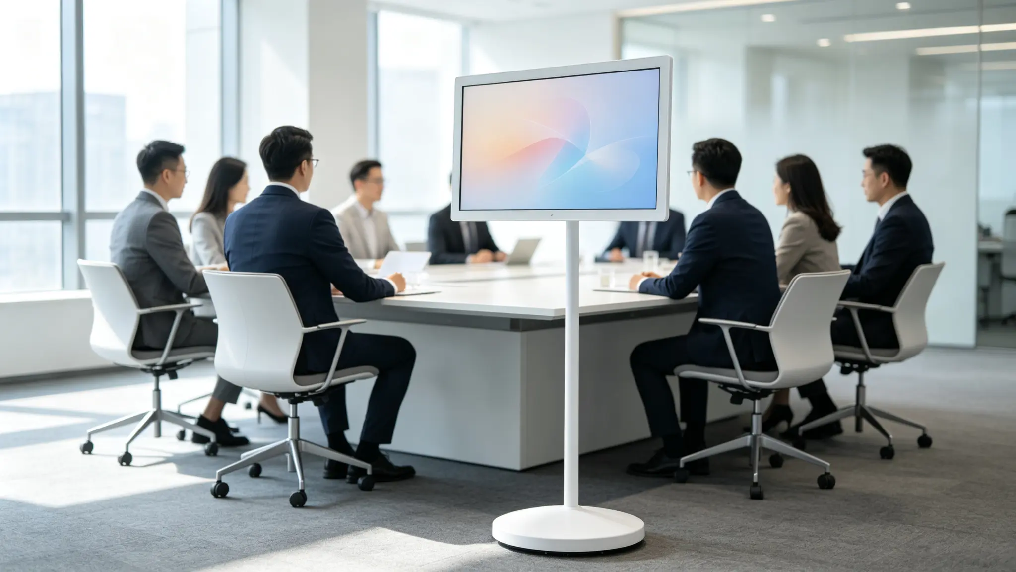 Portable Smart TV for Meetings Movable Meeting Room Display