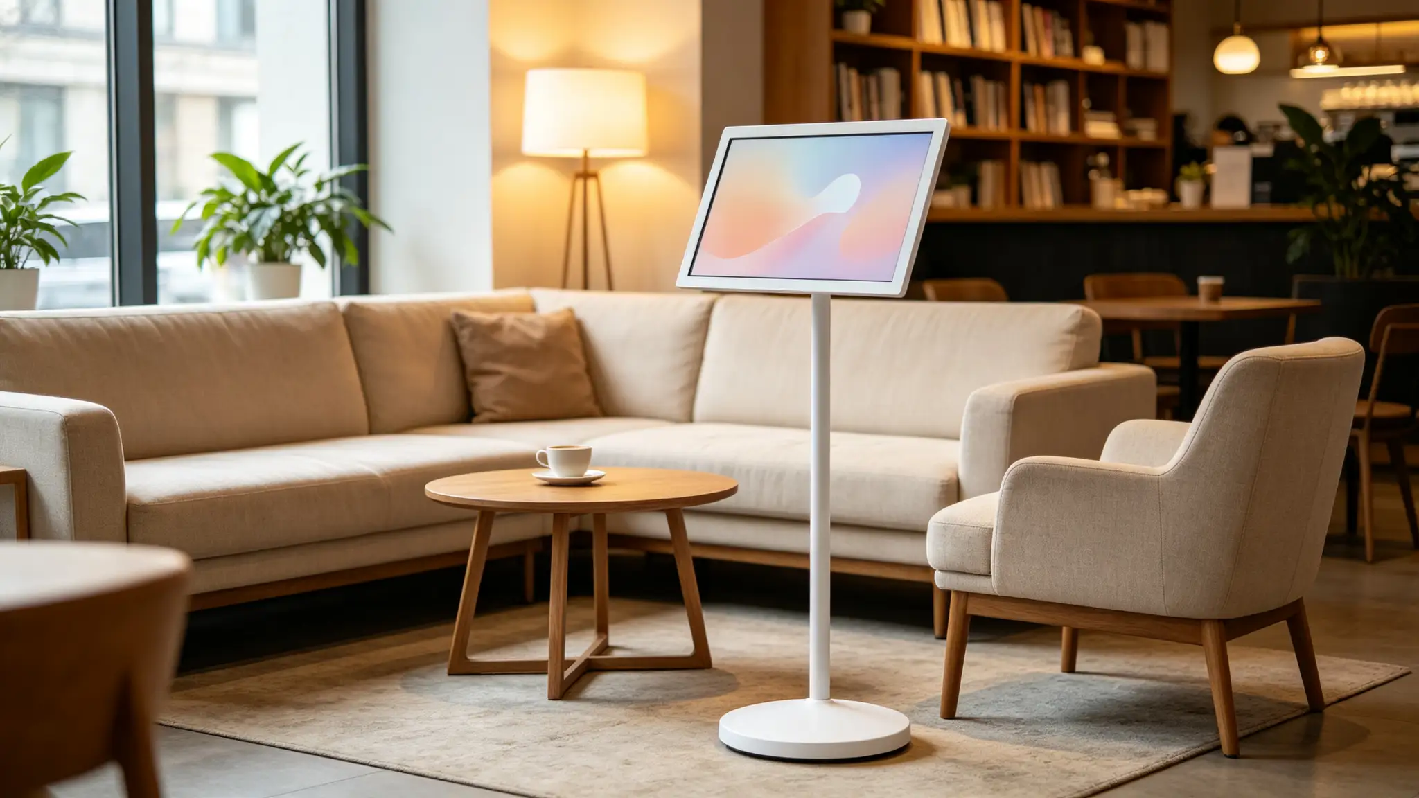 Portable Smart TV for Coffee Shops Movable Digital Menu Board
