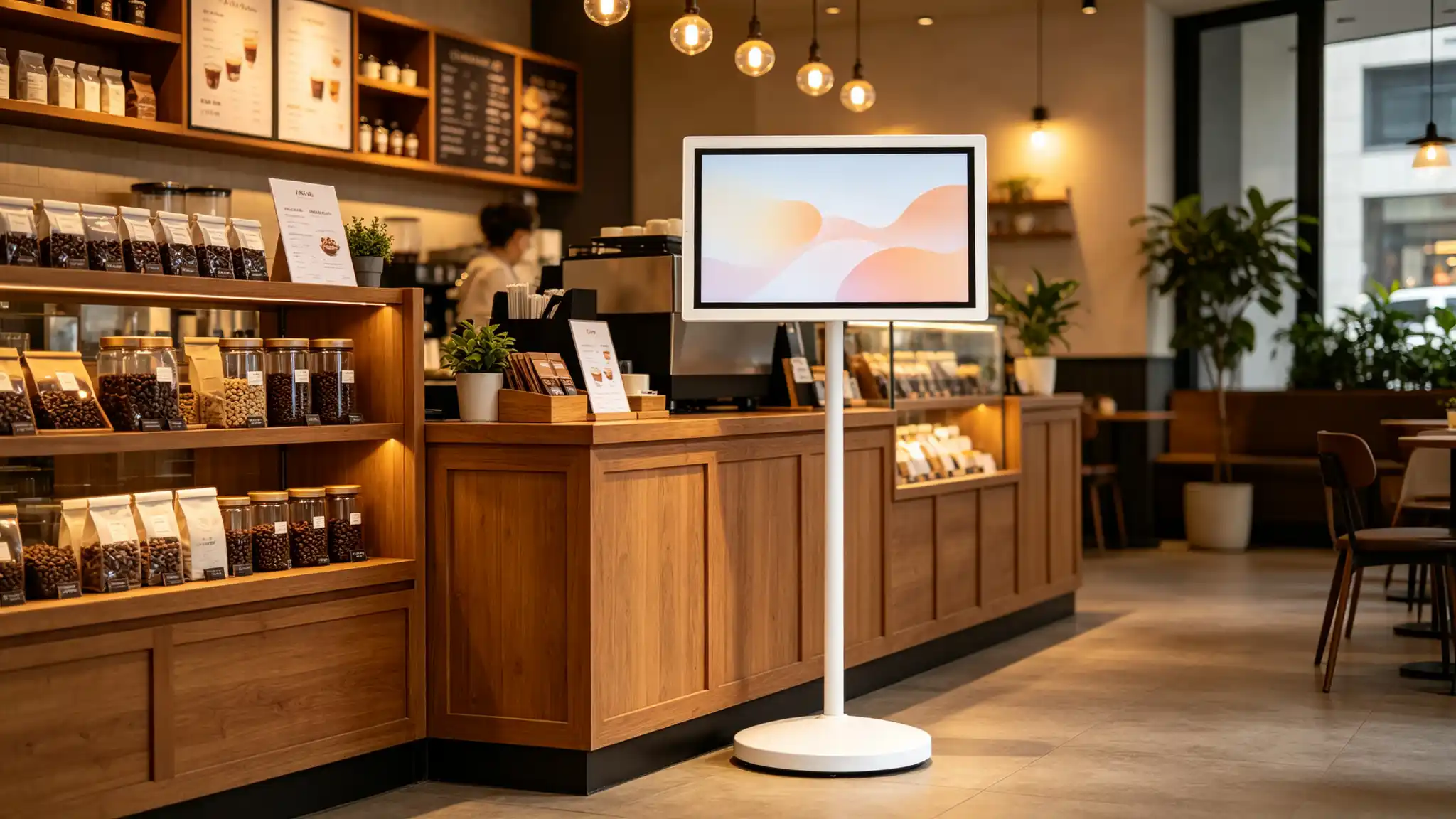 Portable Smart TV for Coffee Shops Movable Digital Menu Board Portable Smart TV for Coffee Shops Movable Digital Menu Board